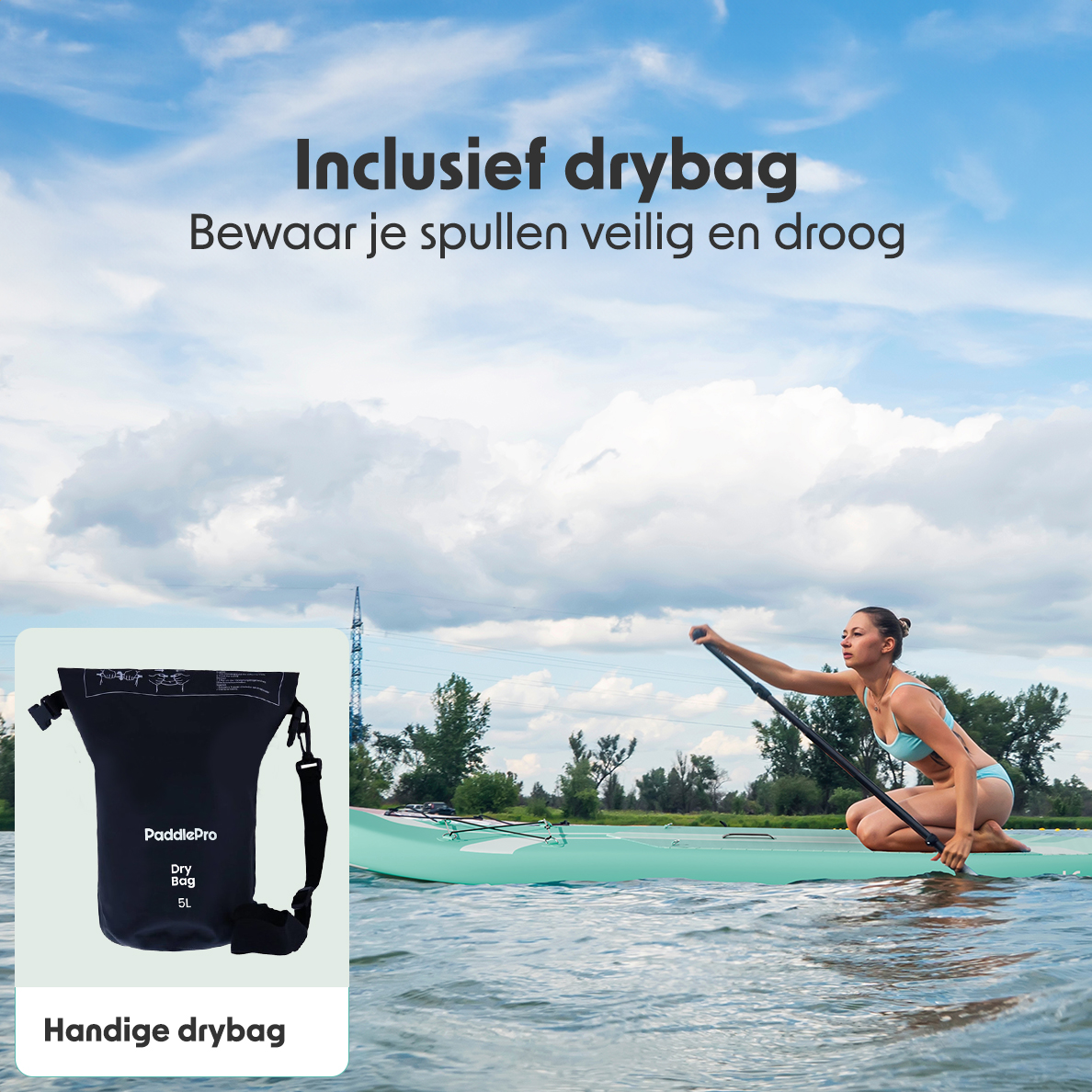 SUP Board Luxe Set Zitje 320x81cm Mintgroen kopen? | LifeGoods